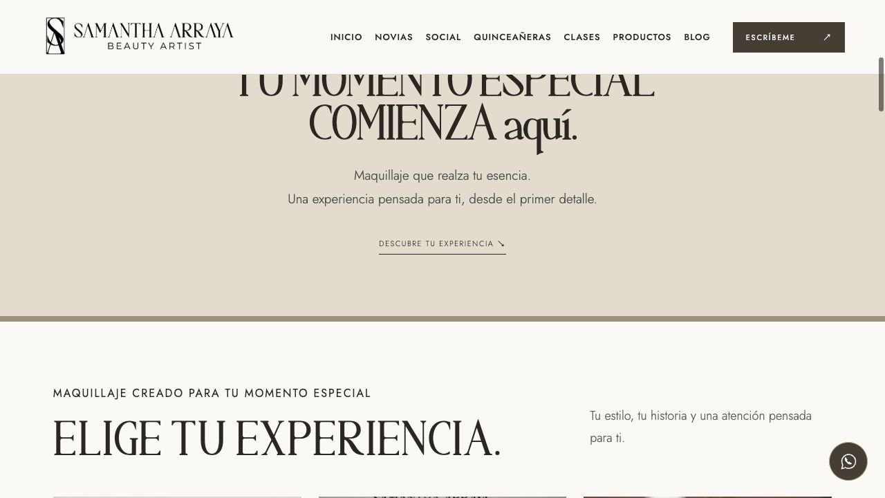 Samantha Arraya · Primera sección interior