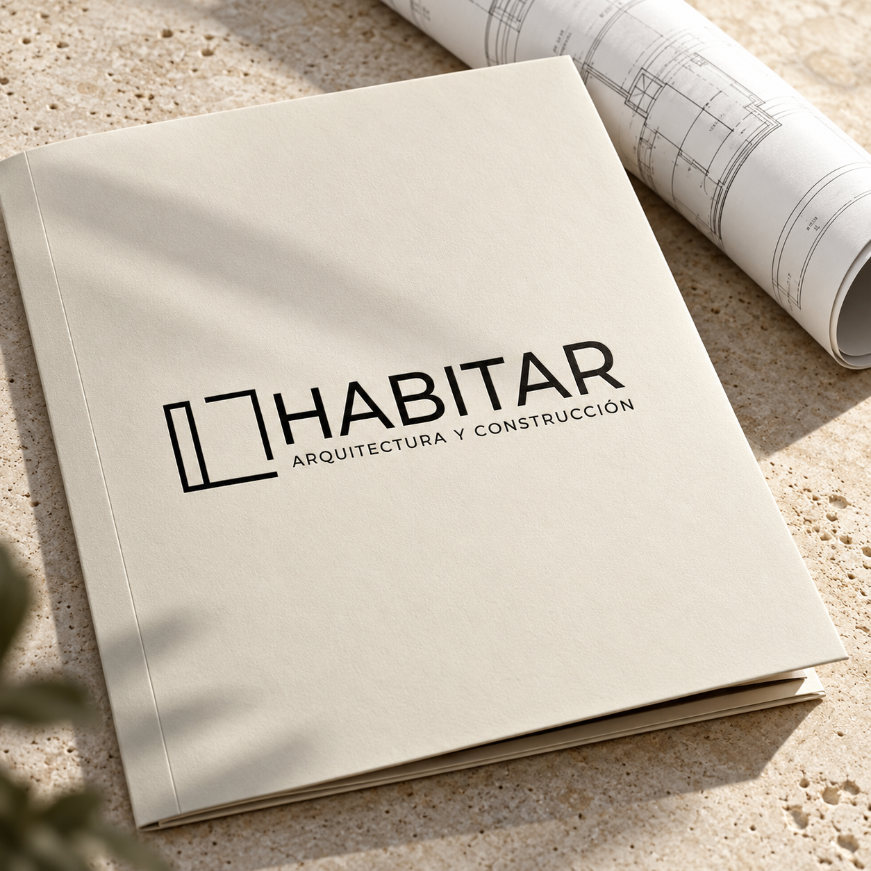 Mockup de aplicación del logo de Habitar diseñado por Yapo Creativo