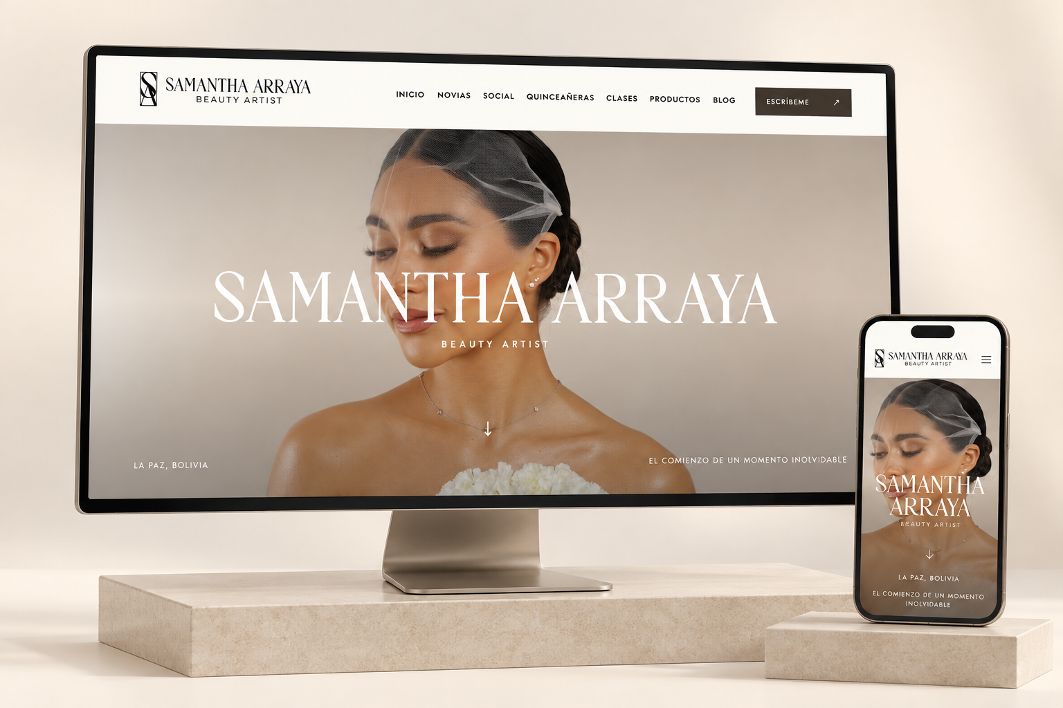 Páginas web · Samantha Arraya Beauty Artist