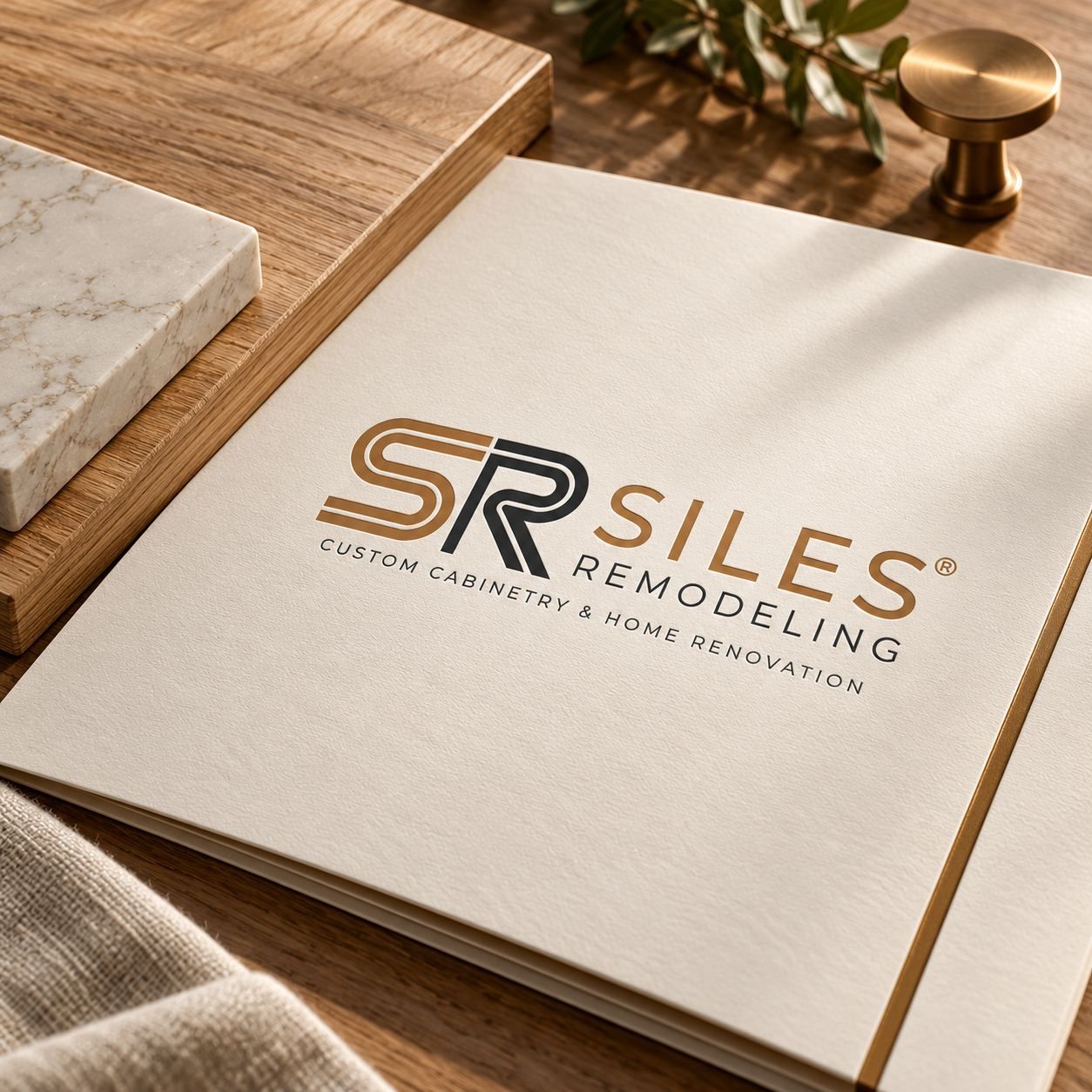 Mockup de aplicación del logo de Siles Remodeling diseñado por Yapo Creativo