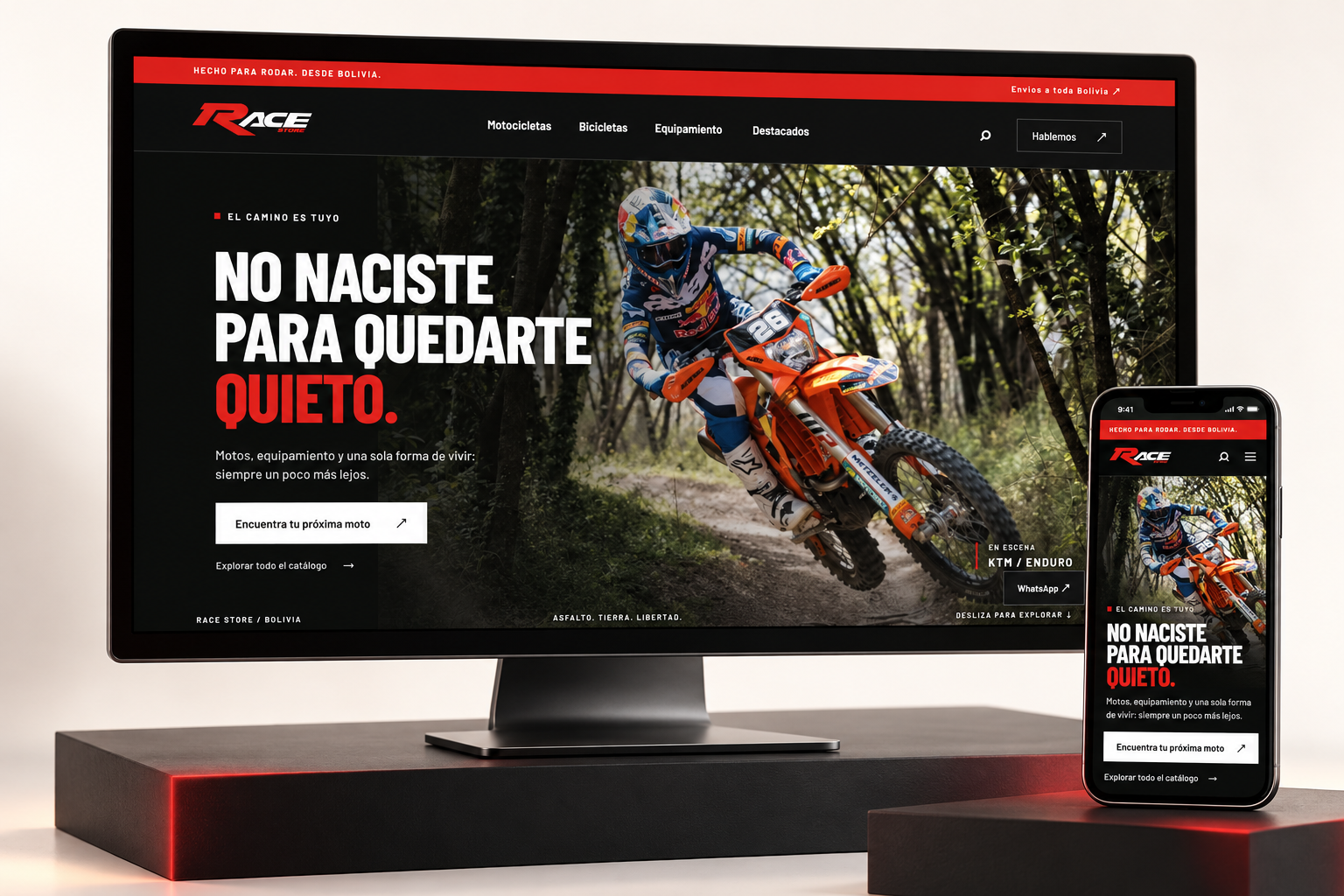 Páginas web · Race Store