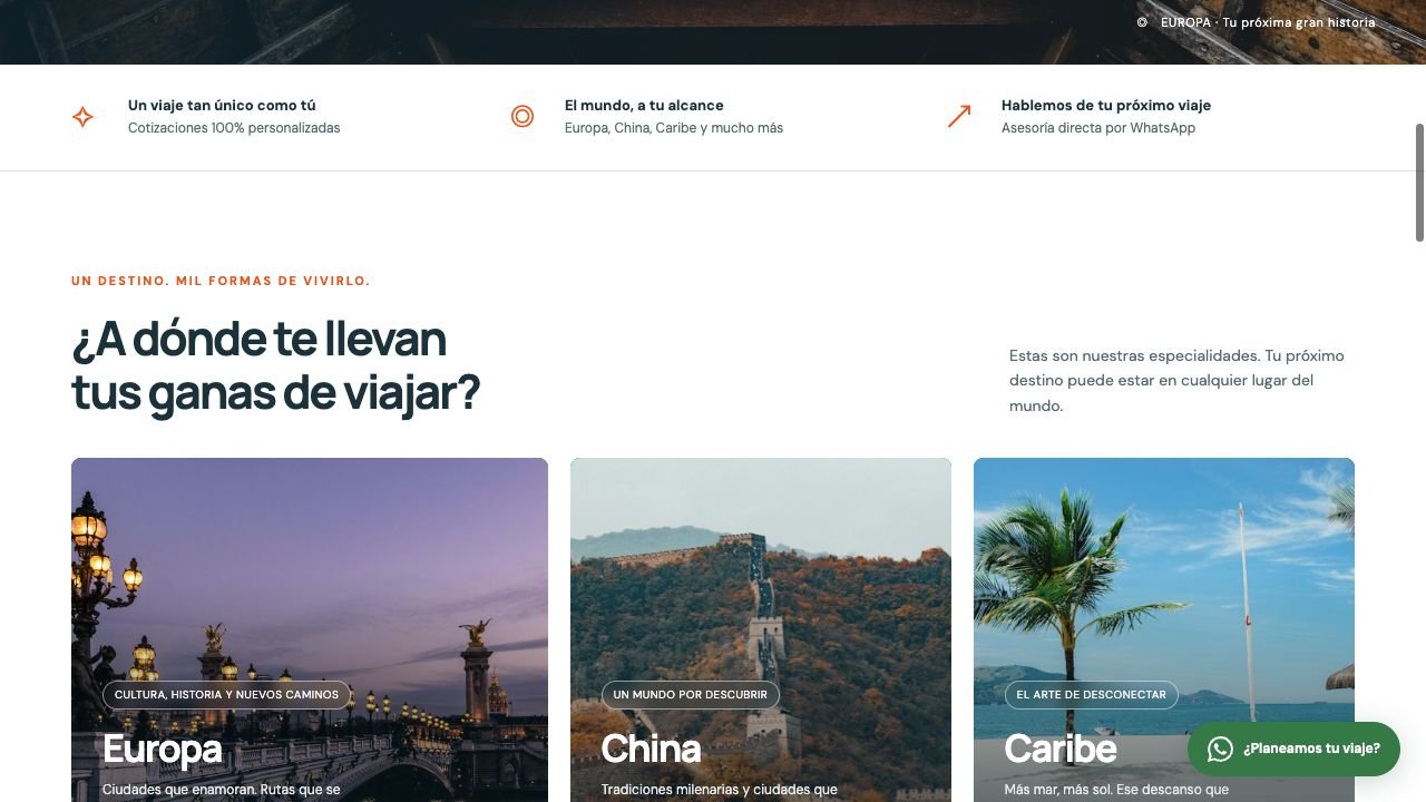 Haz Maletas · Primera sección interior